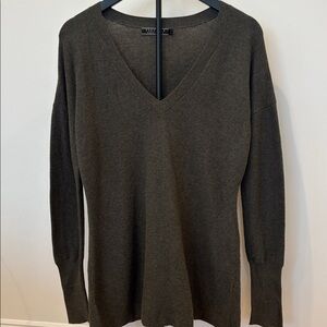 Peruvian Connection Olive Knit V-Neck Top